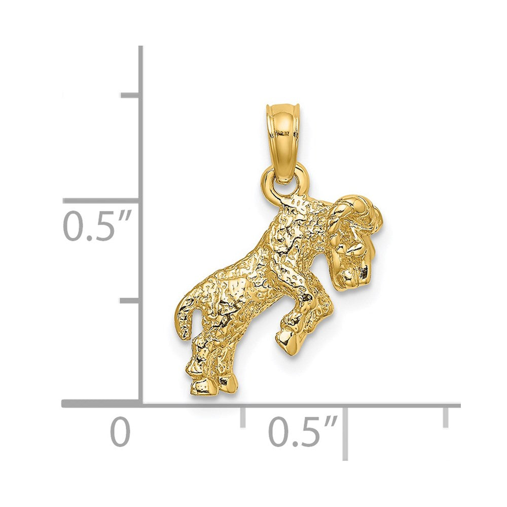 14k 3-D Aries Zodiac Charm