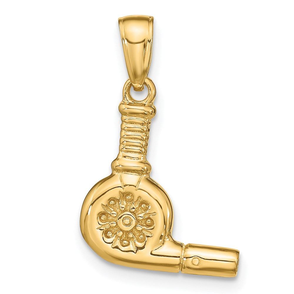 14k 3-D Blow Dryer Pendant