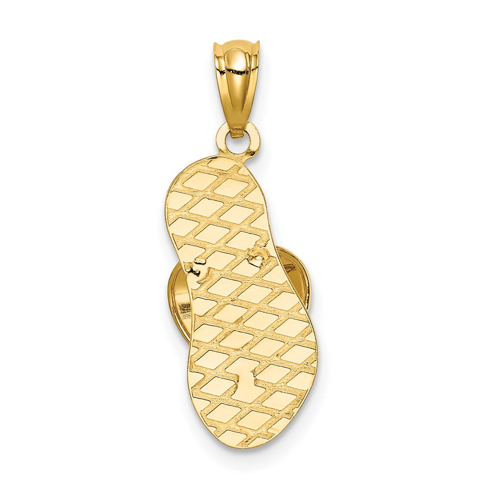14k 3D Flip Flop Pendant