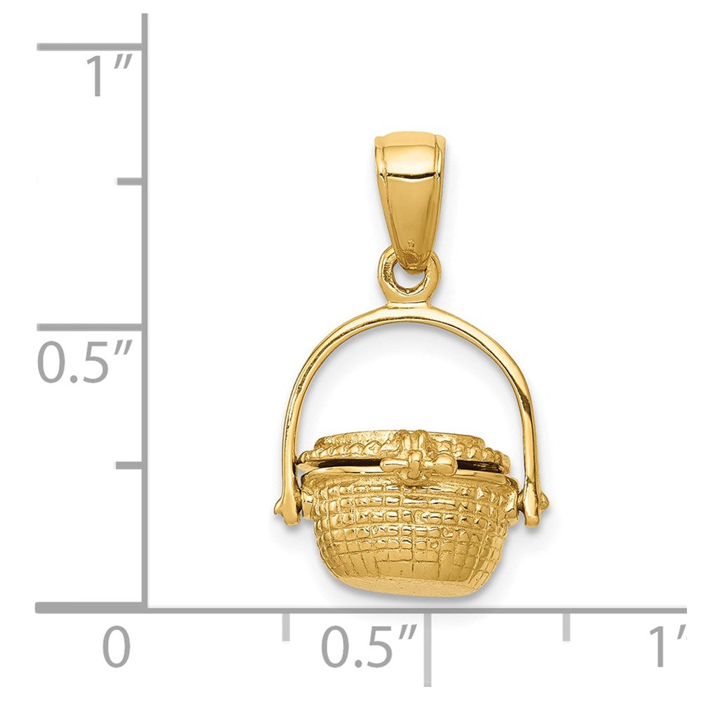 14k 3-D Nantucket Basket Pendant