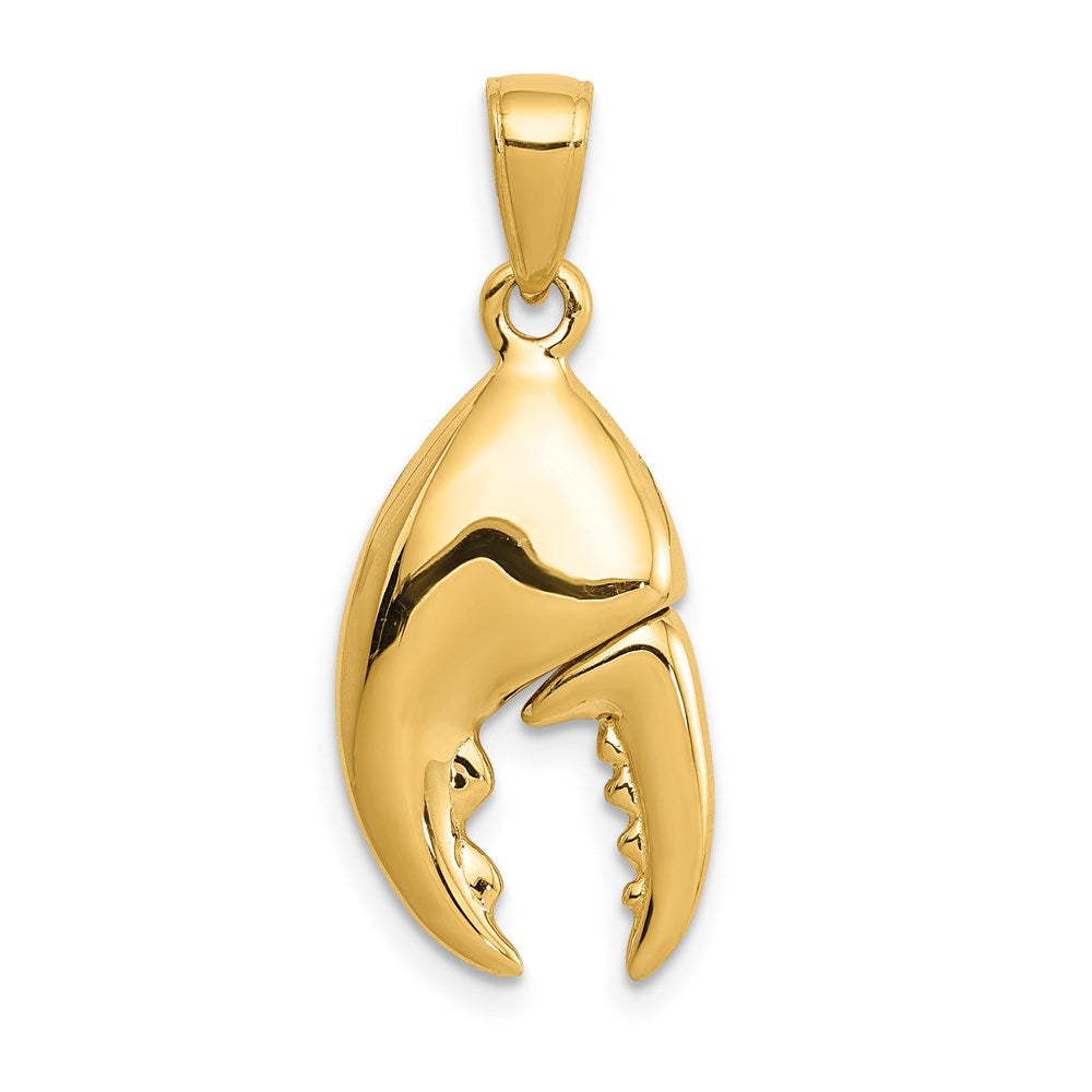 14K 3-D Moveable Stone Crab Claw Pendant