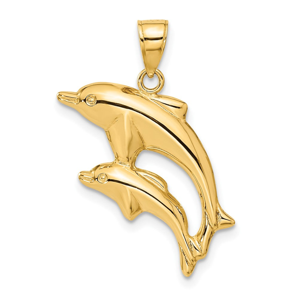 14k Dolphin Pair Pendant