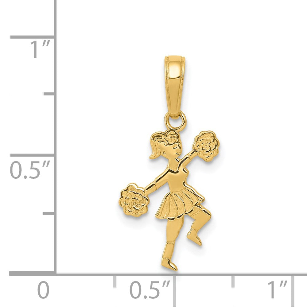 14k Cheerleader with Pom-Poms Pendant