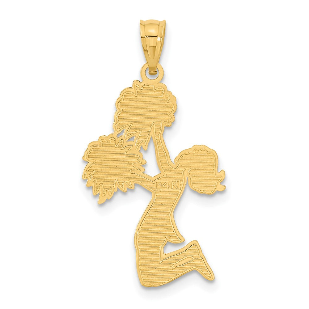 14k Diamond Cut Cheerleader Charm