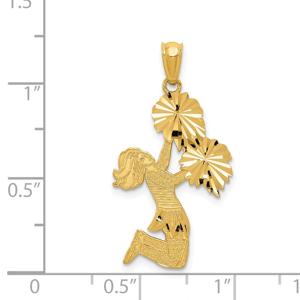 14k Diamond Cut Cheerleader Charm