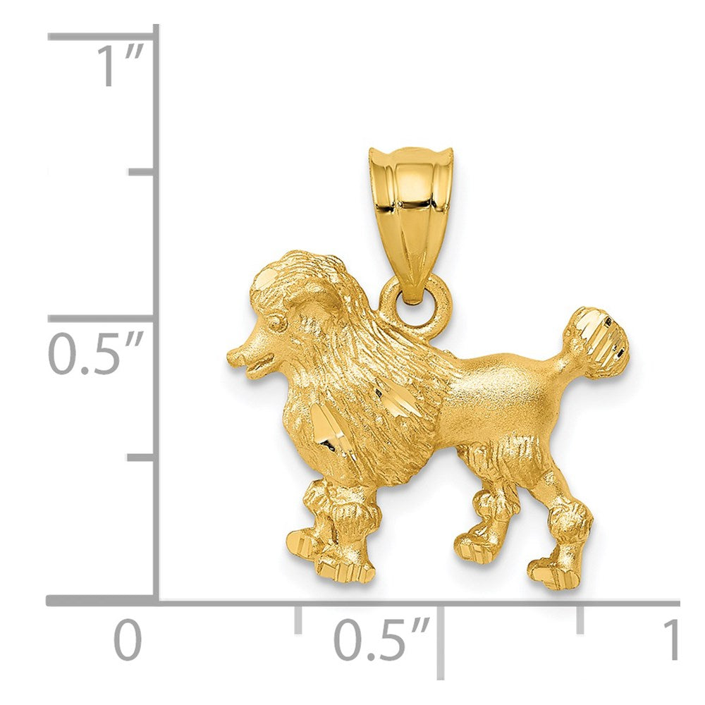 14k Poodle Dog Charm