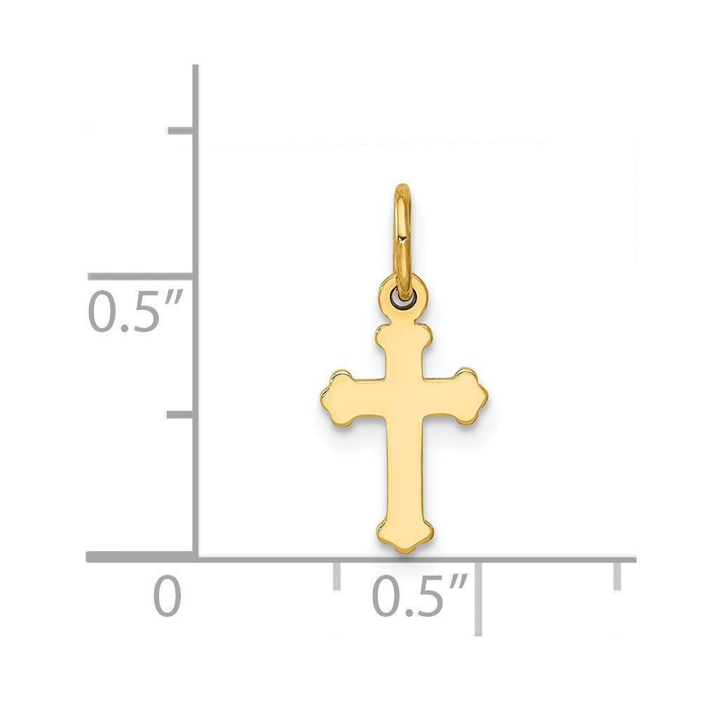 14k Mini Polished Cross Charm