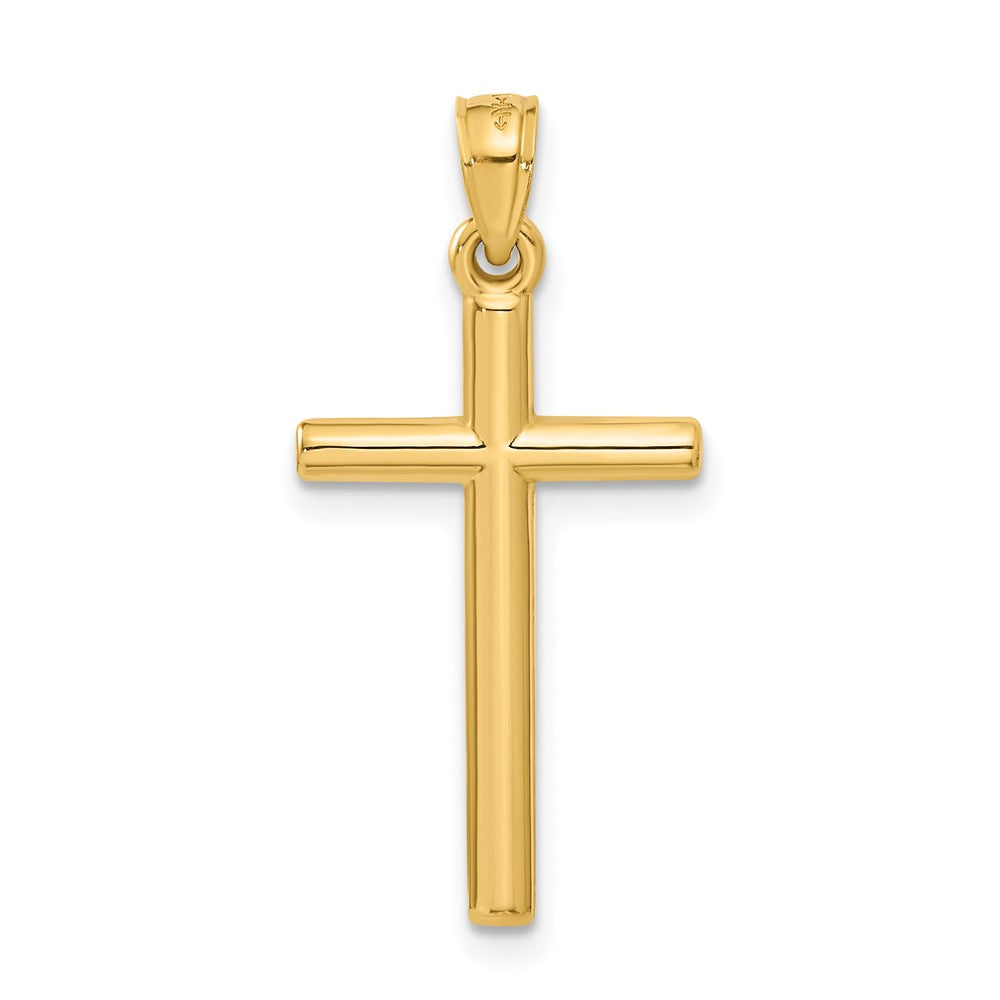 14k Polished Hollow Cross Pendant