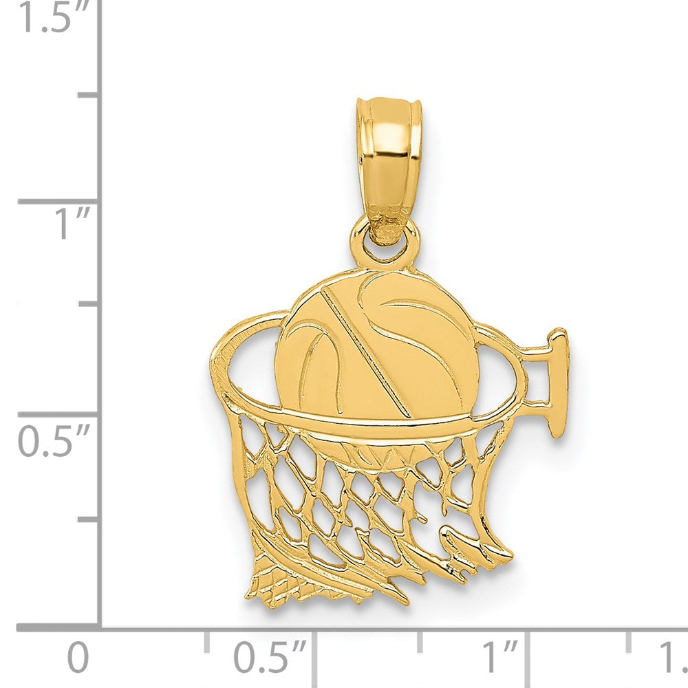 14k Basketball in Net Pendant
