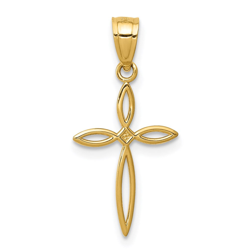 14k Passion Cross Charm