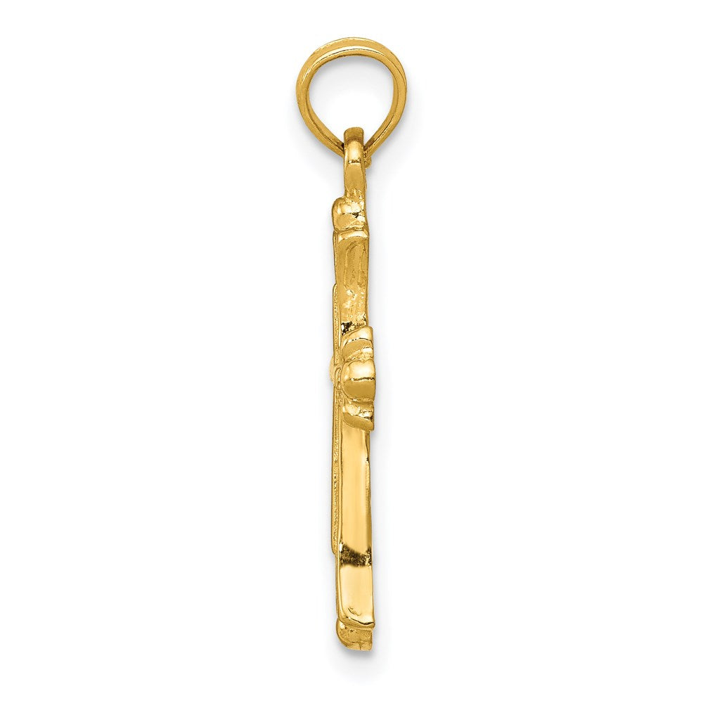 14k Budded Cross Charm