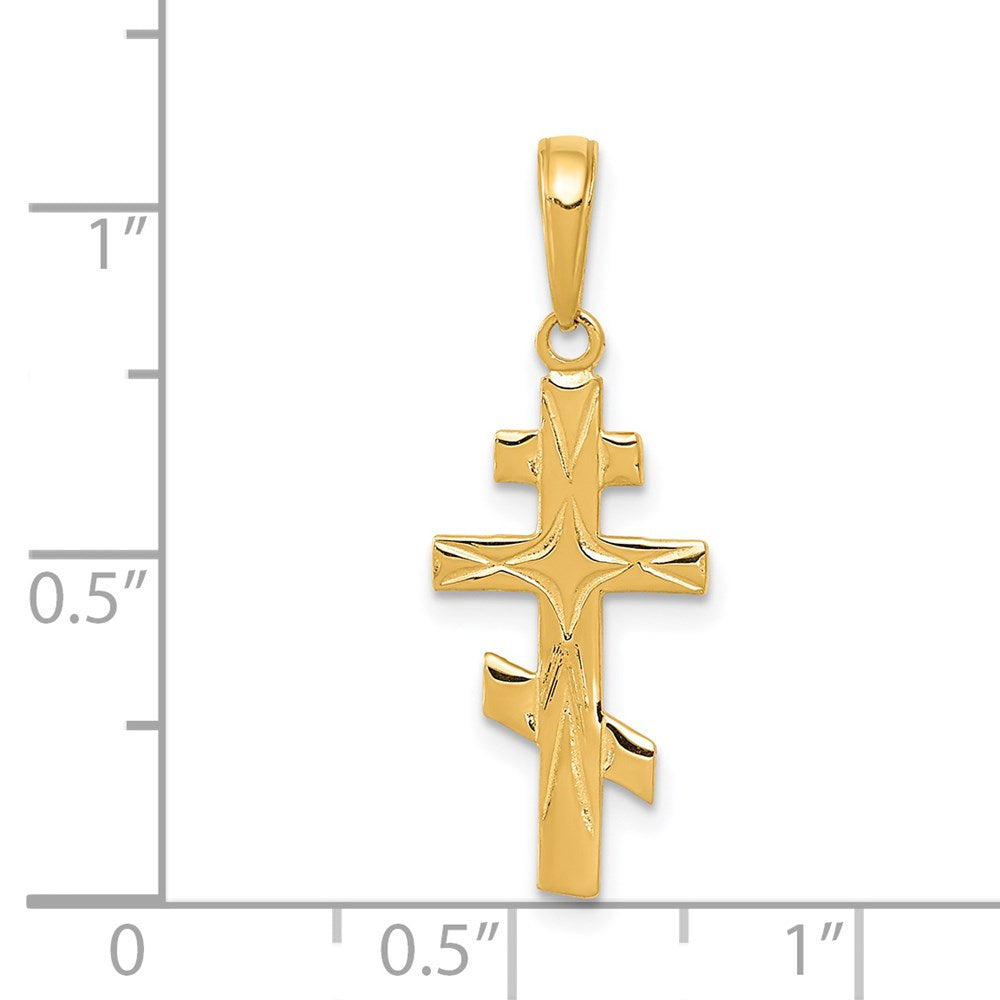 14k Eastern Orthodox Cross Pendant