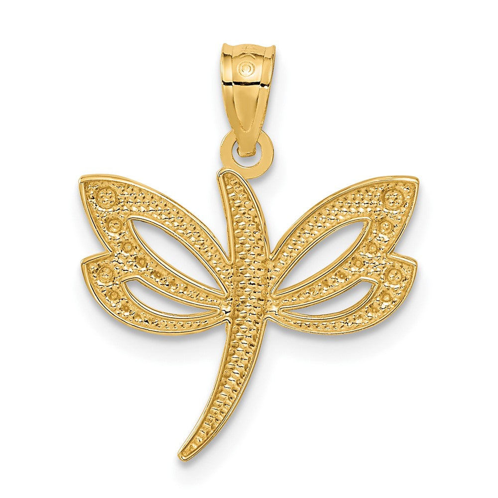 14k w/Rhodium Dragonfly Pendant