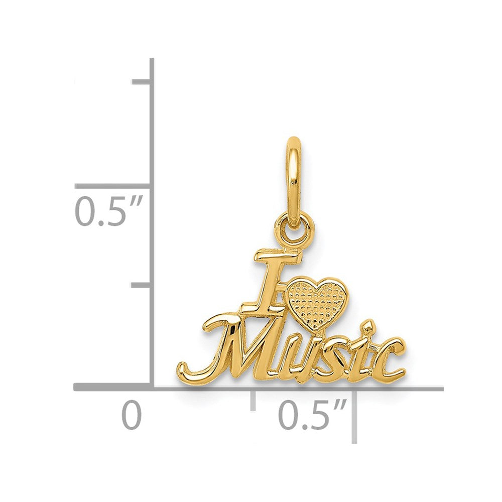 14K I HEART MUSIC Charm