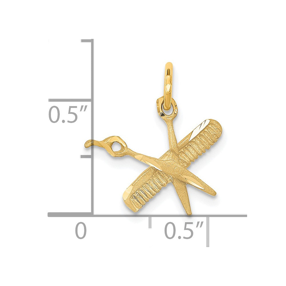 14k Comb and Scissors Charm