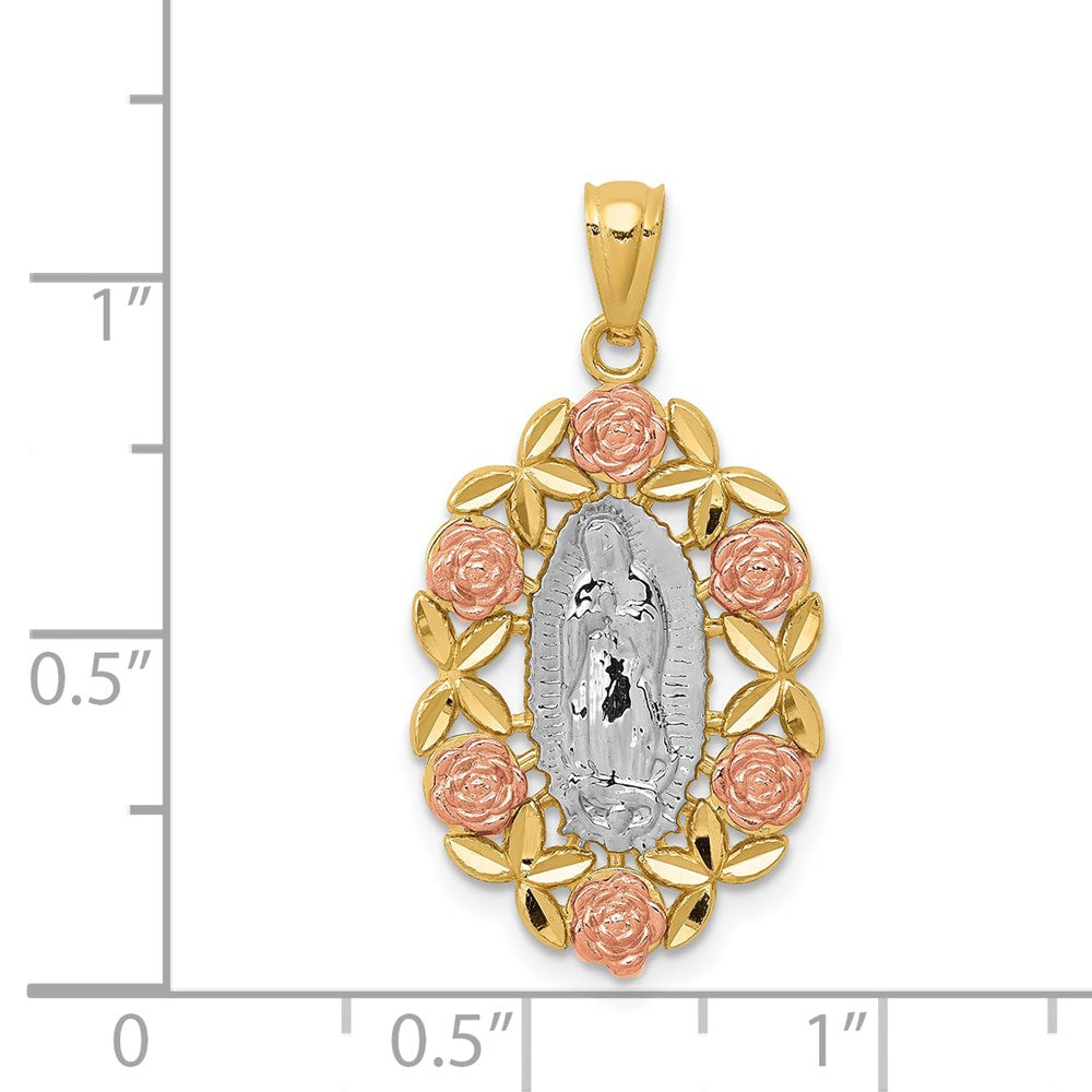 14K Two-Tone w/White Rhodium Guadalupe Pendant