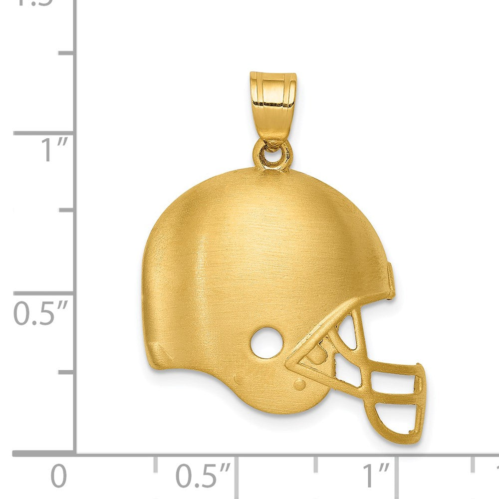 14k Brushed Football Helmet Pendant