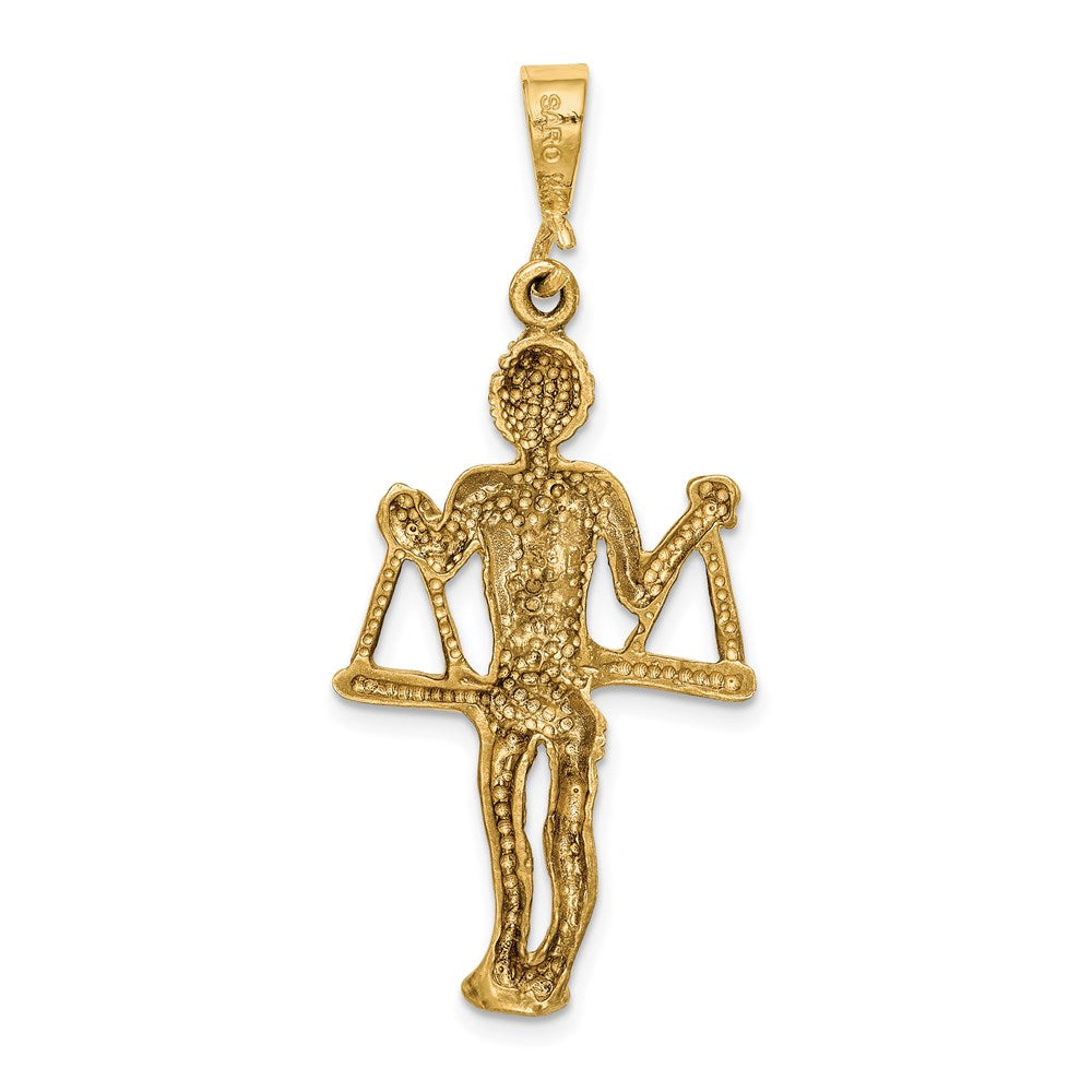 14k Satin Diamond-cut Libra Zodiac Charm