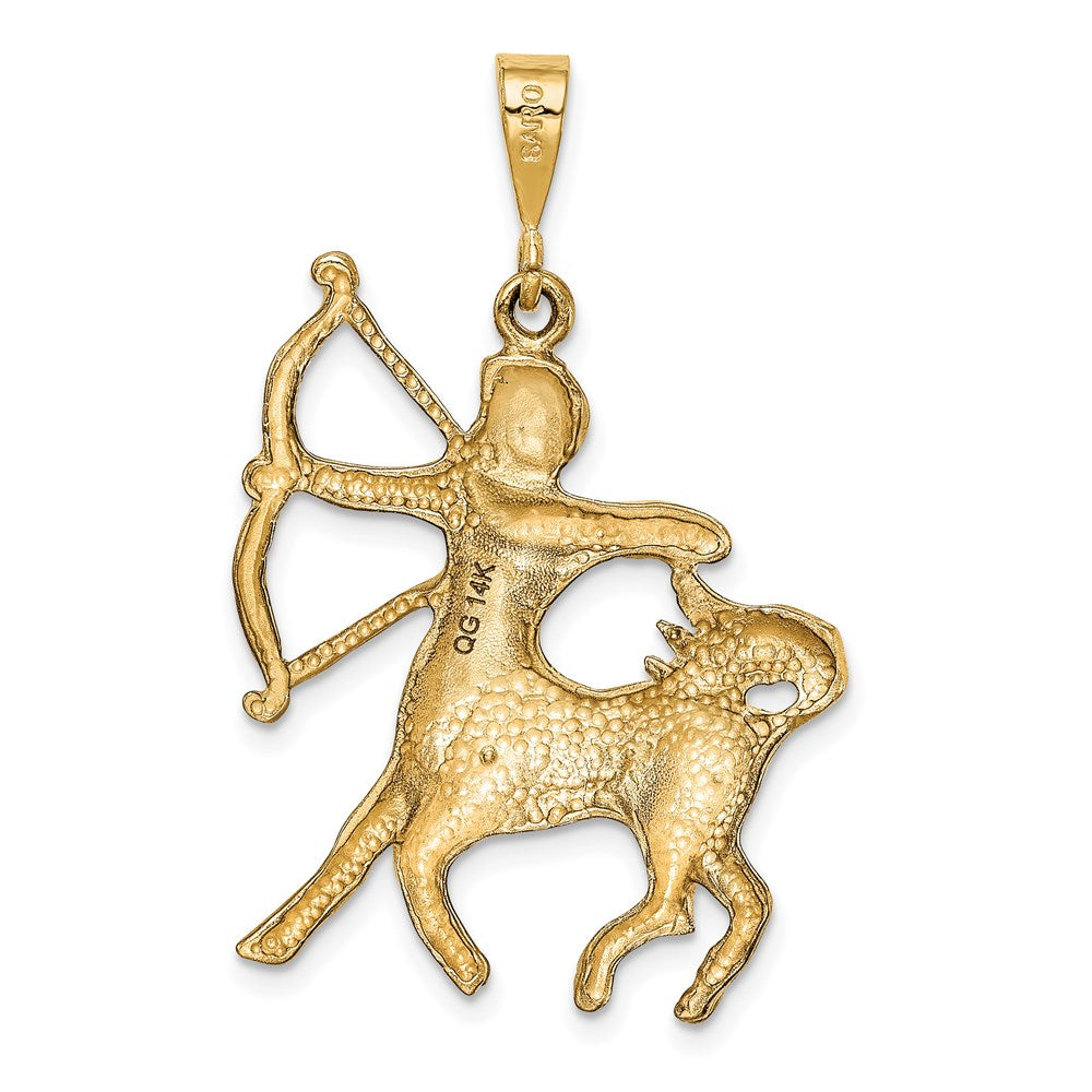 14k Satin Diamond-cut Sagittarius Zodiac Charm
