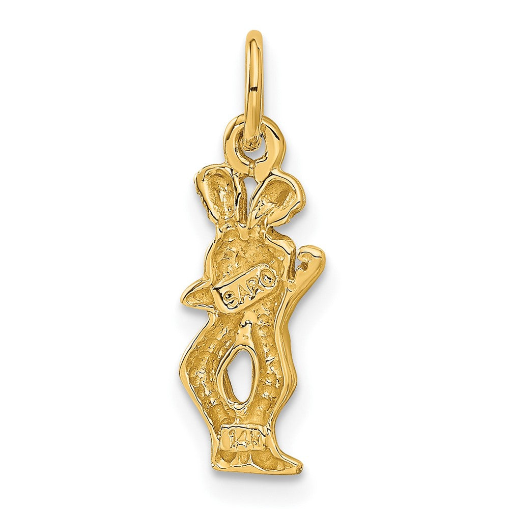 14k Satin Diamond-cut Gemini Zodiac Charm