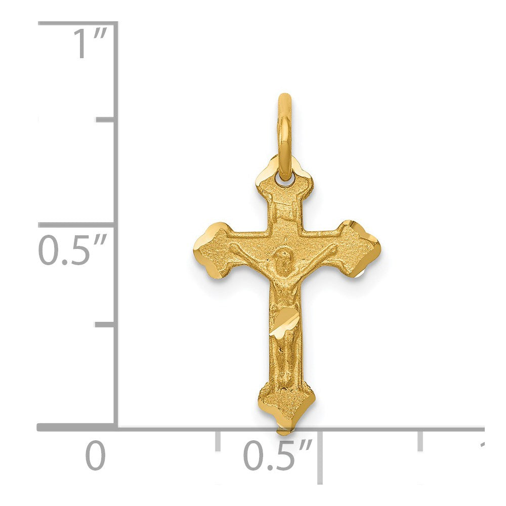14k INRI Diamond-cut Crucifix Charm