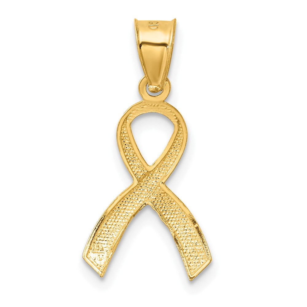 14k Diamond-cut Awareness Pendant
