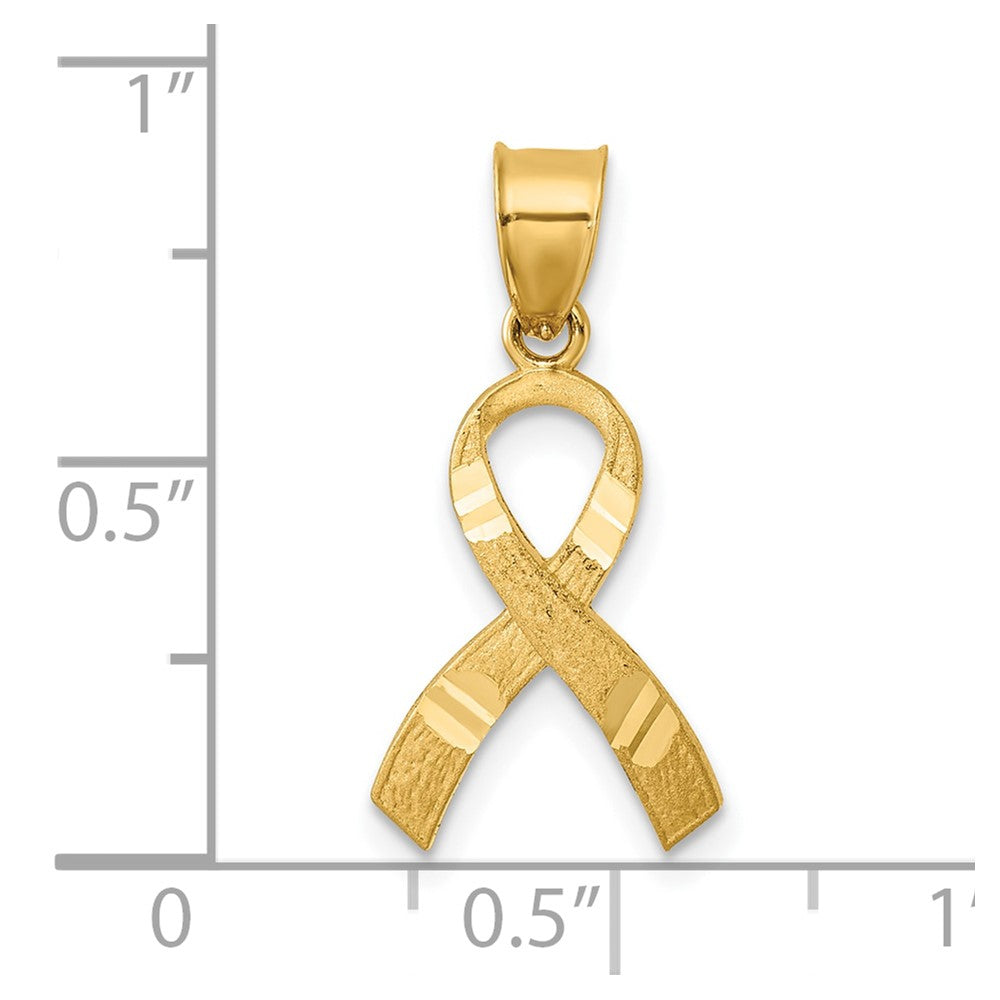 14k Diamond-cut Awareness Pendant