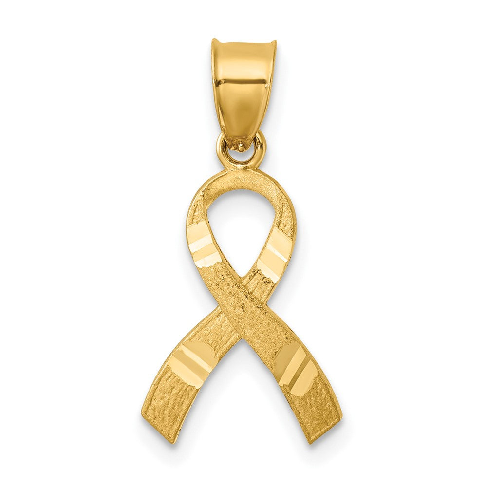 14k Diamond-cut Awareness Pendant