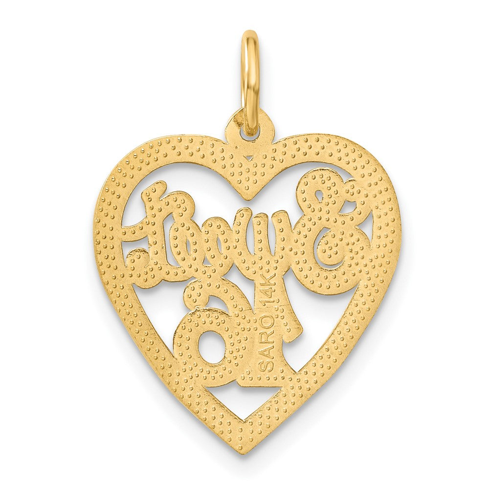 14k SWEET 16 in A Heart Charm