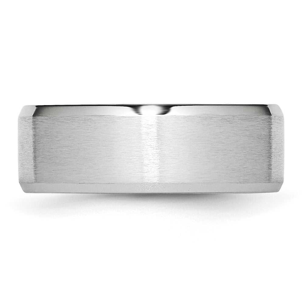 Chisel Cobalt Satin and Polished Beveled Edge 8mm Band