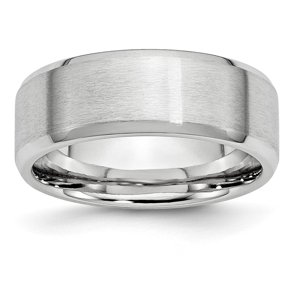 Chisel Cobalt Satin and Polished Beveled Edge 8mm Band