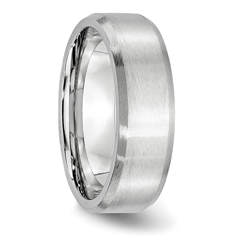 Chisel Cobalt Beveled Edge Satin 7mm Band