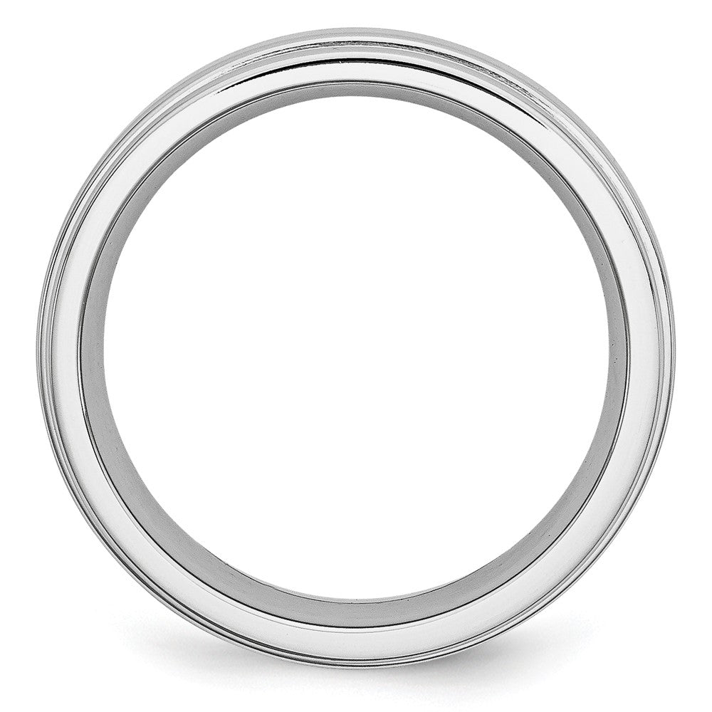 Chisel Cobalt Satin and Polished Ridged Edge 7mm Band