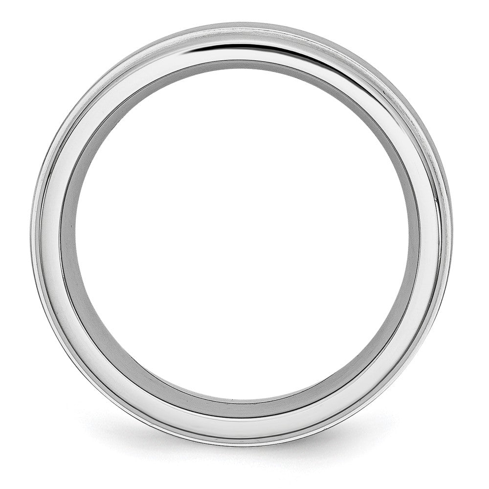 Chisel Cobalt Satin and Polished Ridged Edge 8mm Band