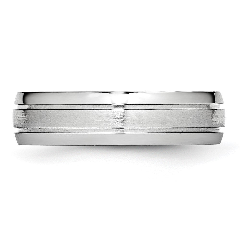 Chisel Cobalt Polished and Satin Grooved 6mm Band