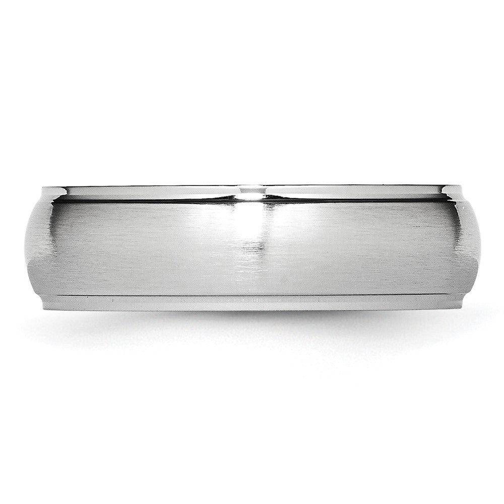 Chisel Cobalt Satin and Polished 7mm Ridged Edge Band