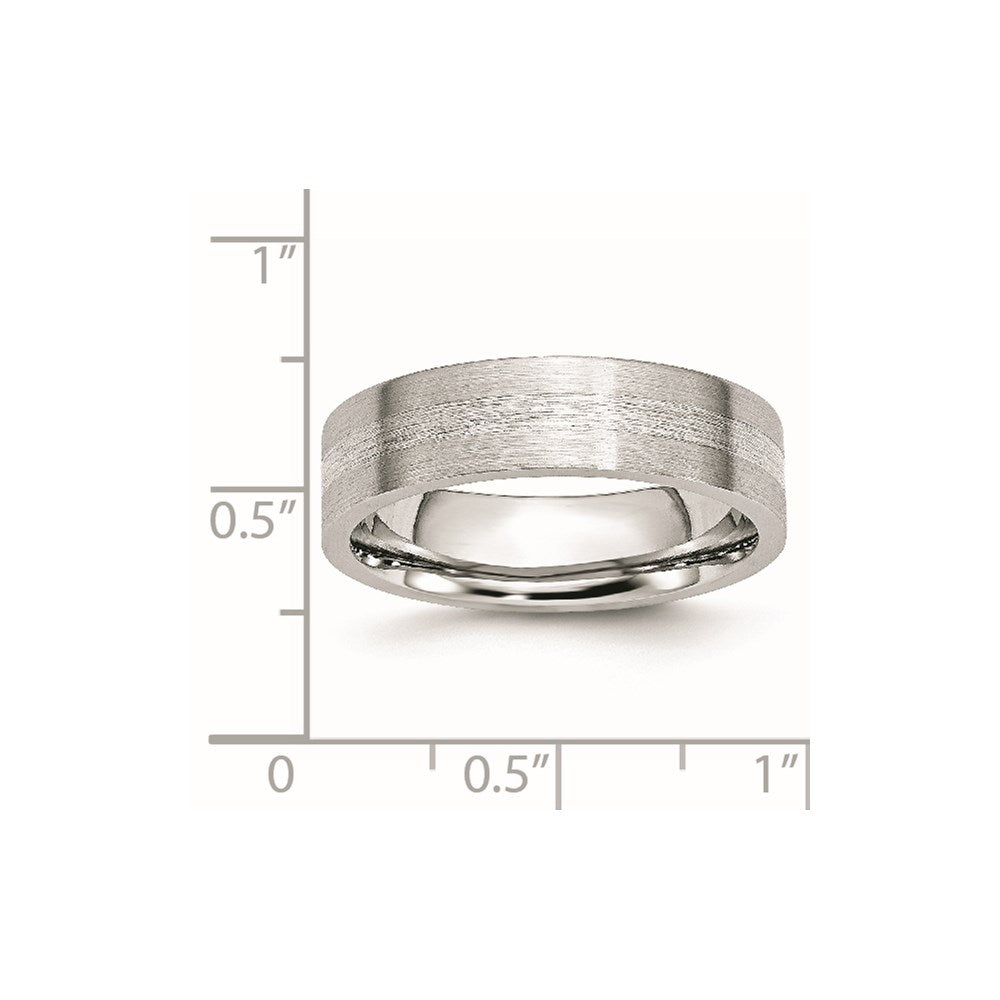 Cobalt Sterling Silver Inlay Satin 6mm Flat Band