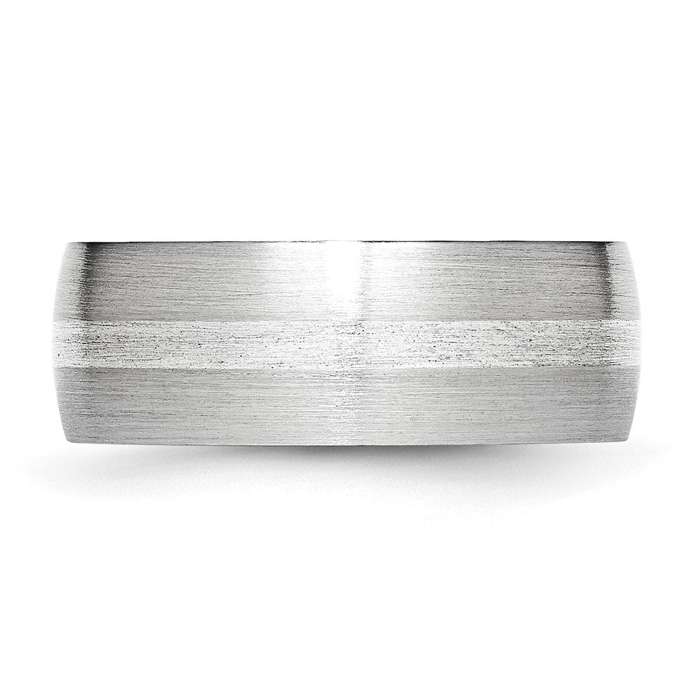 Chisel Cobalt Sterling Silver Inlay Satin 8mm Band