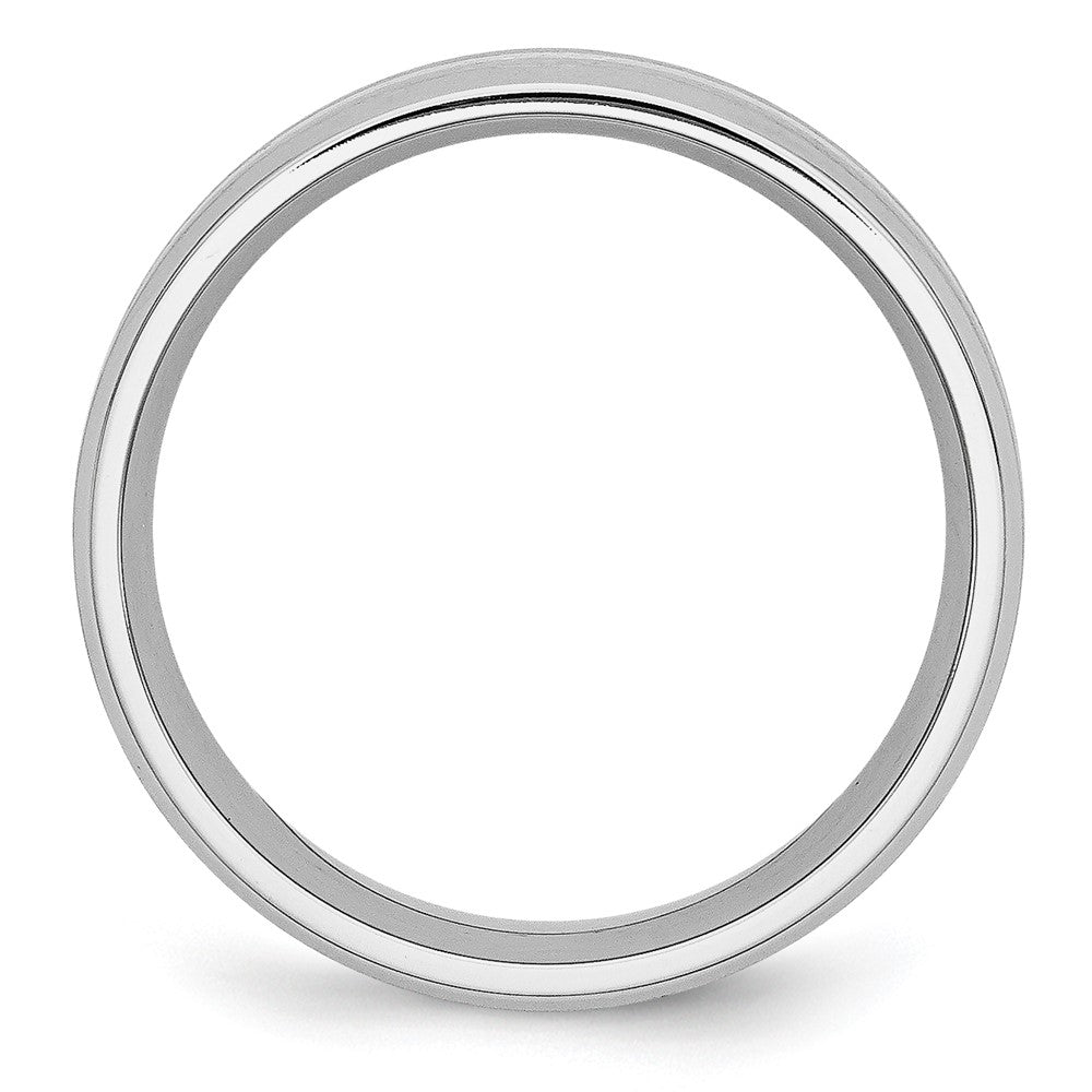 Chisel Cobalt Sterling Silver Inlay Satin and Polished Beveled Edge 8mm Band