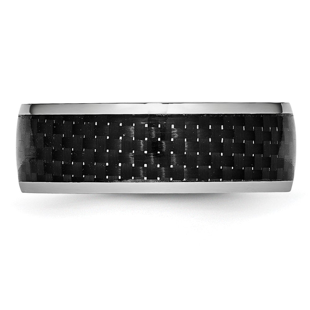Chisel Cobalt Polished Black Carbon Fiber Inlay 8mm Band
