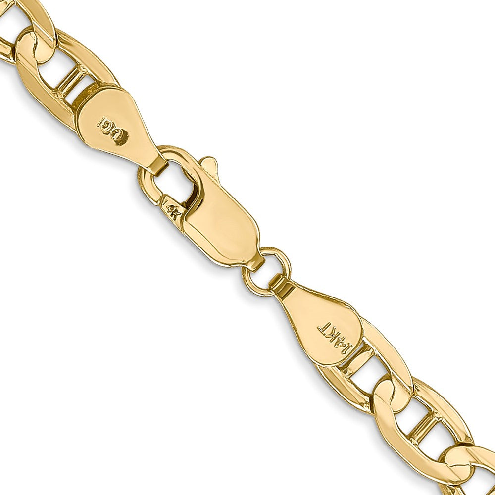 14K 22 inch 5.25mm Concave Anchor with Lobster Clasp Chain