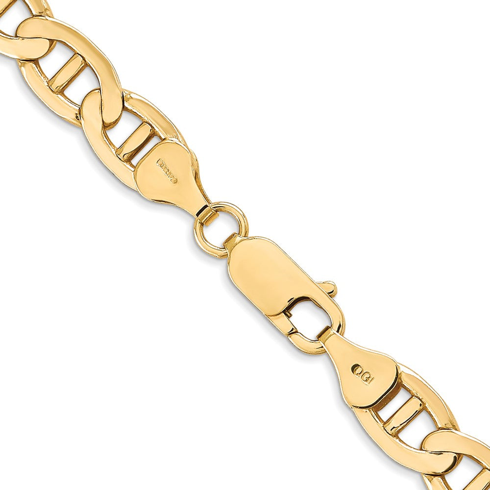 14K 22 inch 7mm Concave Anchor with Lobster Clasp Chain