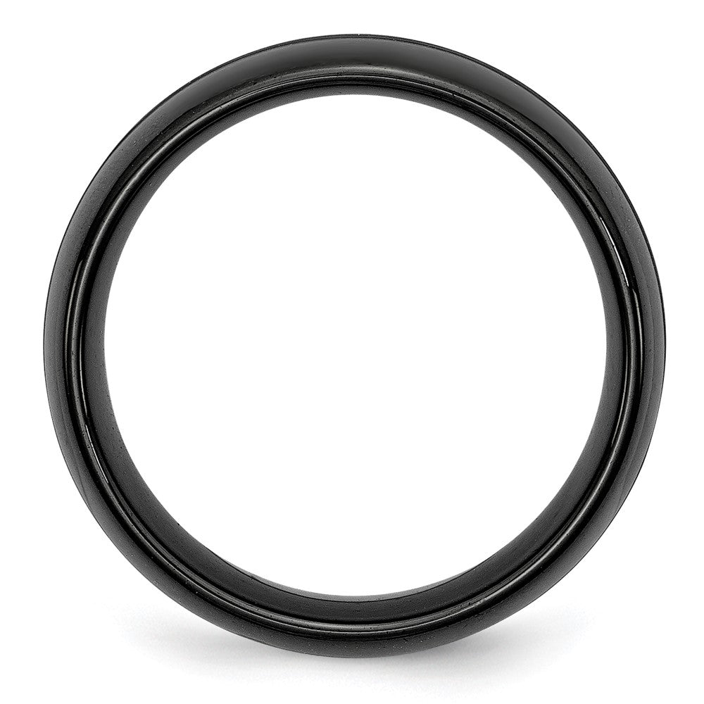 Chisel Ceramic Black 8mm Brushed and Polished Band