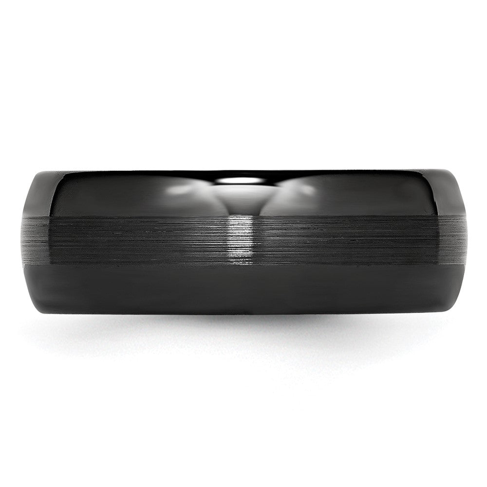 Chisel Ceramic Black 8mm Brushed and Polished Band