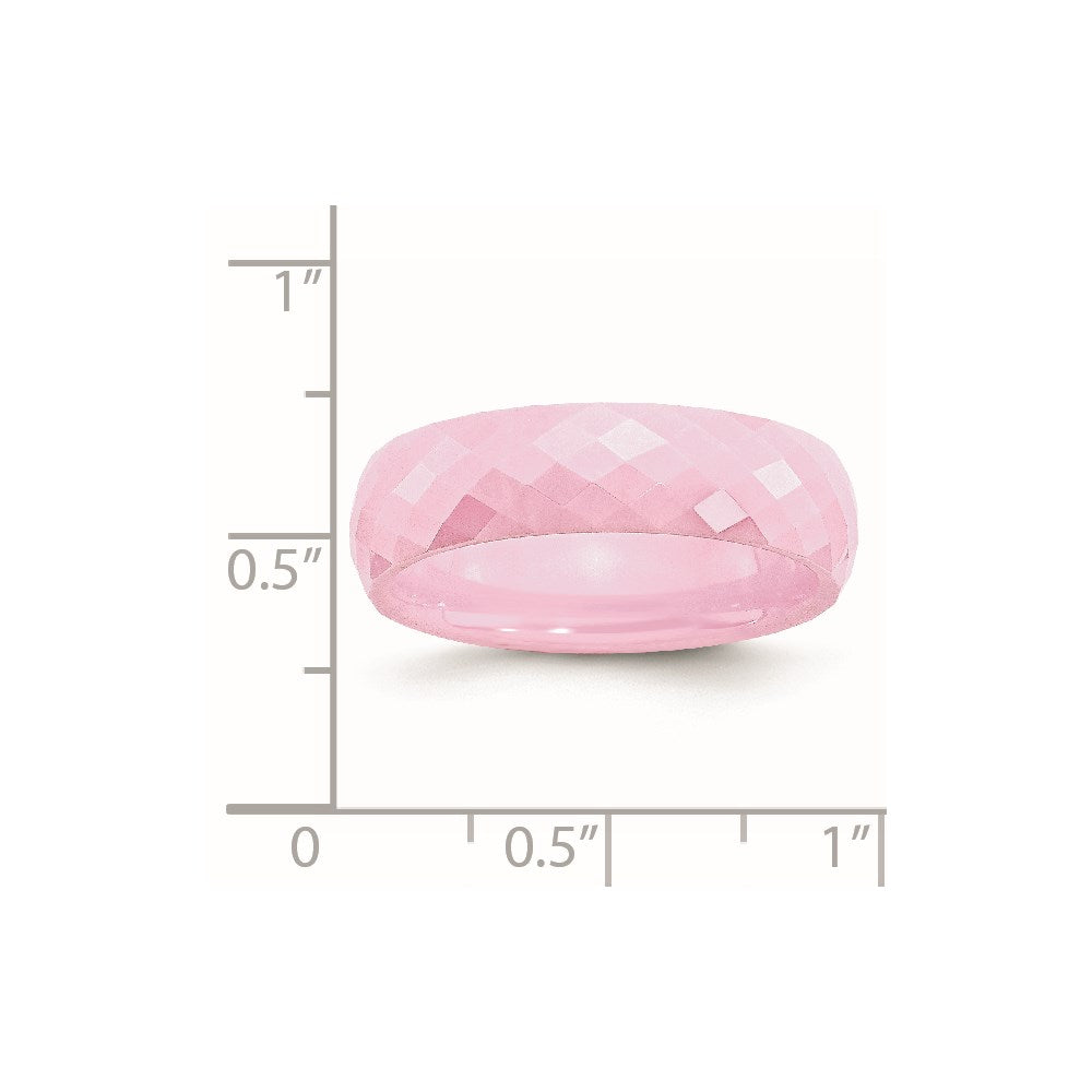 Chisel Ceramic Pink Faceted 6mm Polished Band