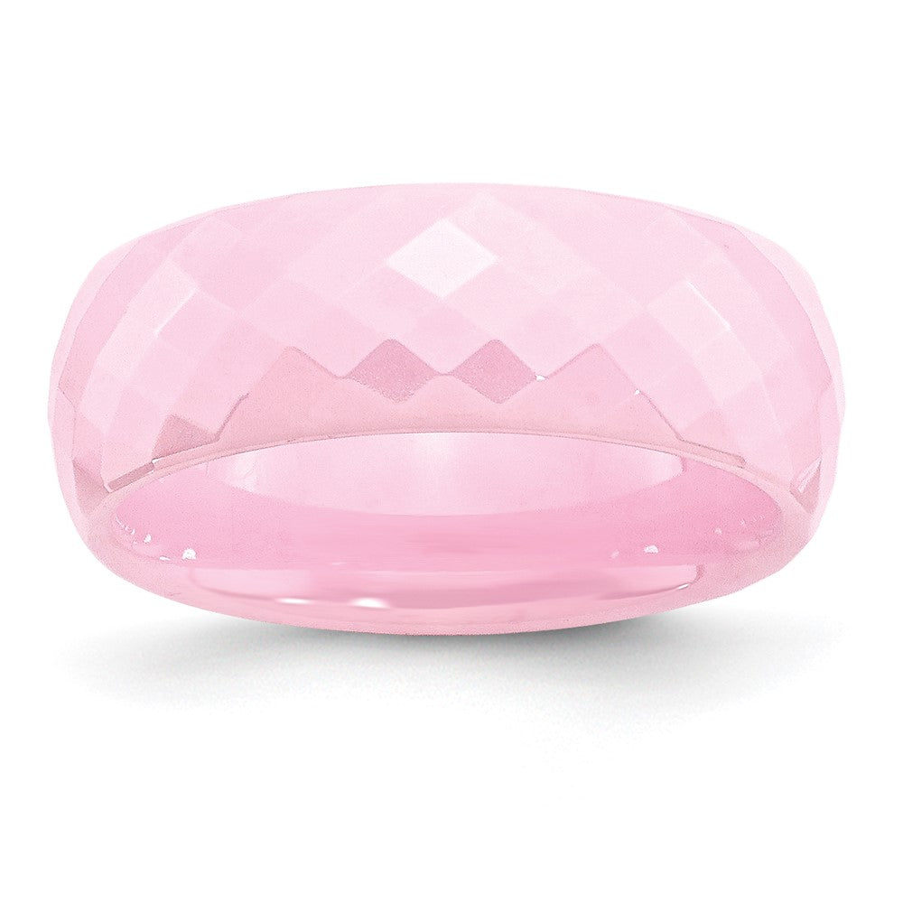 Chisel Ceramic Pink Faceted 7.5mm Polished Band