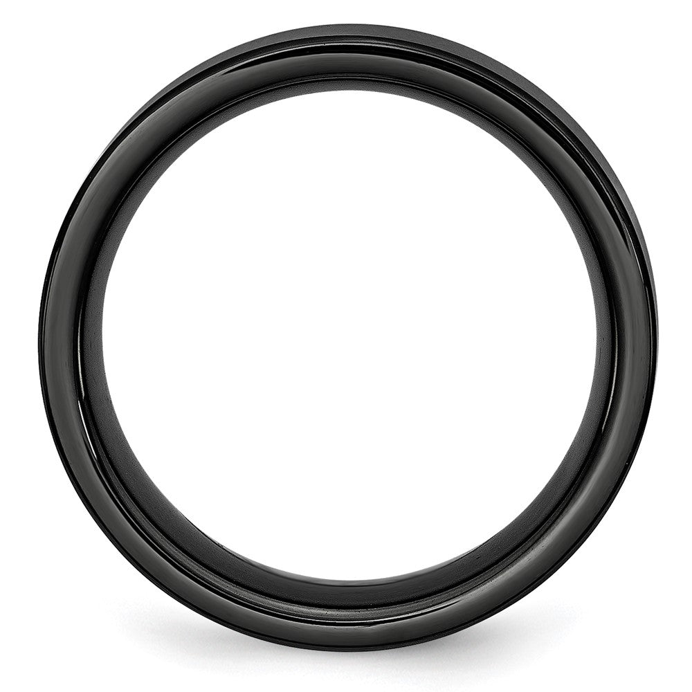 Chisel Black Ceramic Flat 8mm Brushed Band