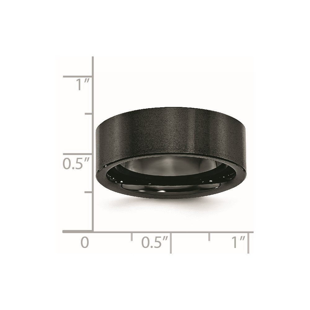 Chisel Black Ceramic Flat 8mm Brushed Band