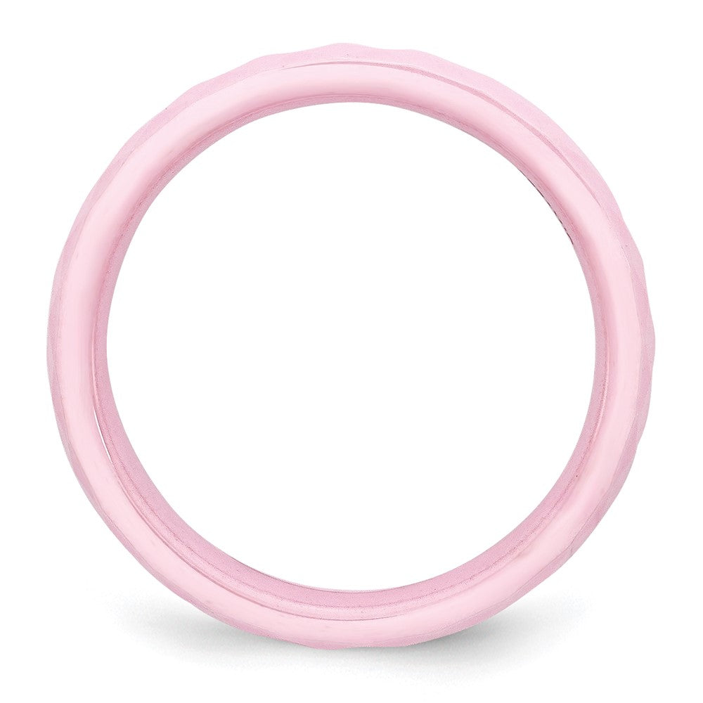 Chisel Ceramic Pink 4mm Faceted Polished Band