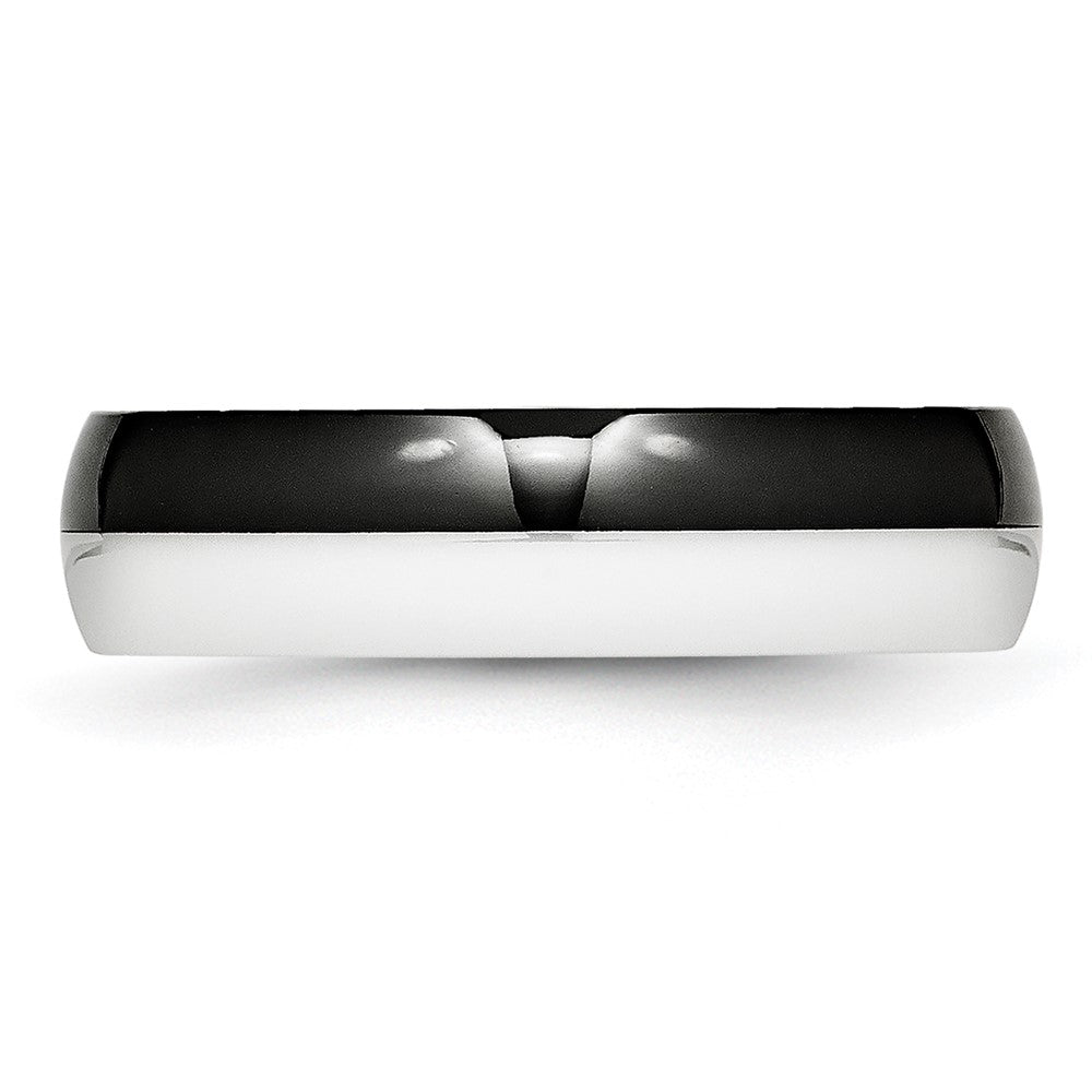Chisel Ceramic Black and White 6mm Polished Band